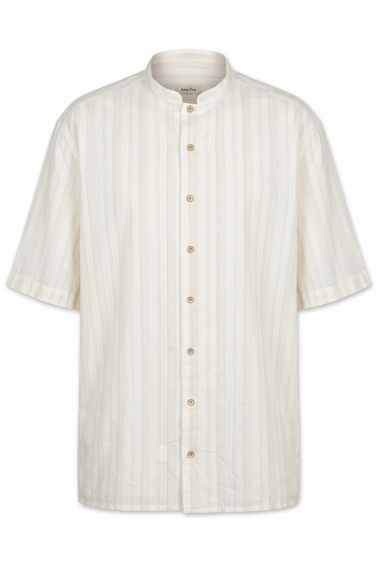 White Mandarin Collar Shirt
