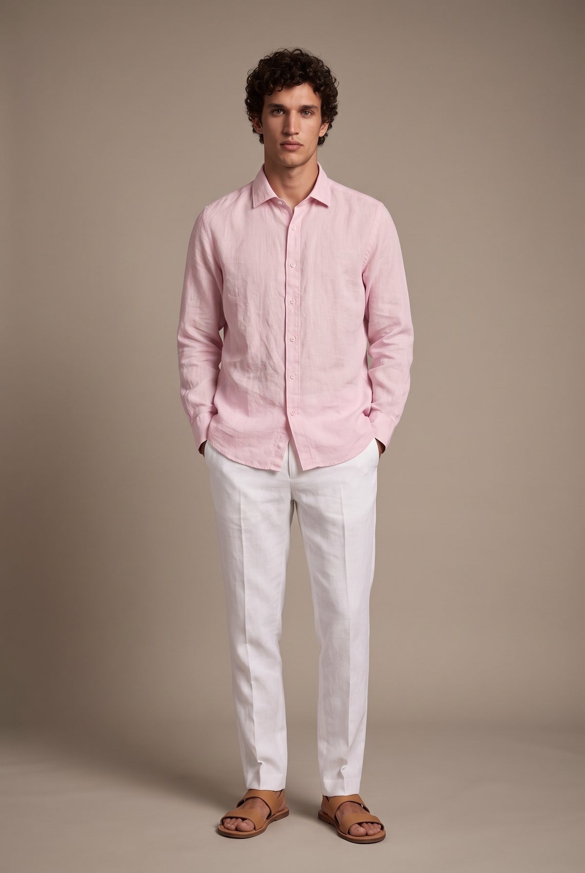 Light linen long sleeve shirt