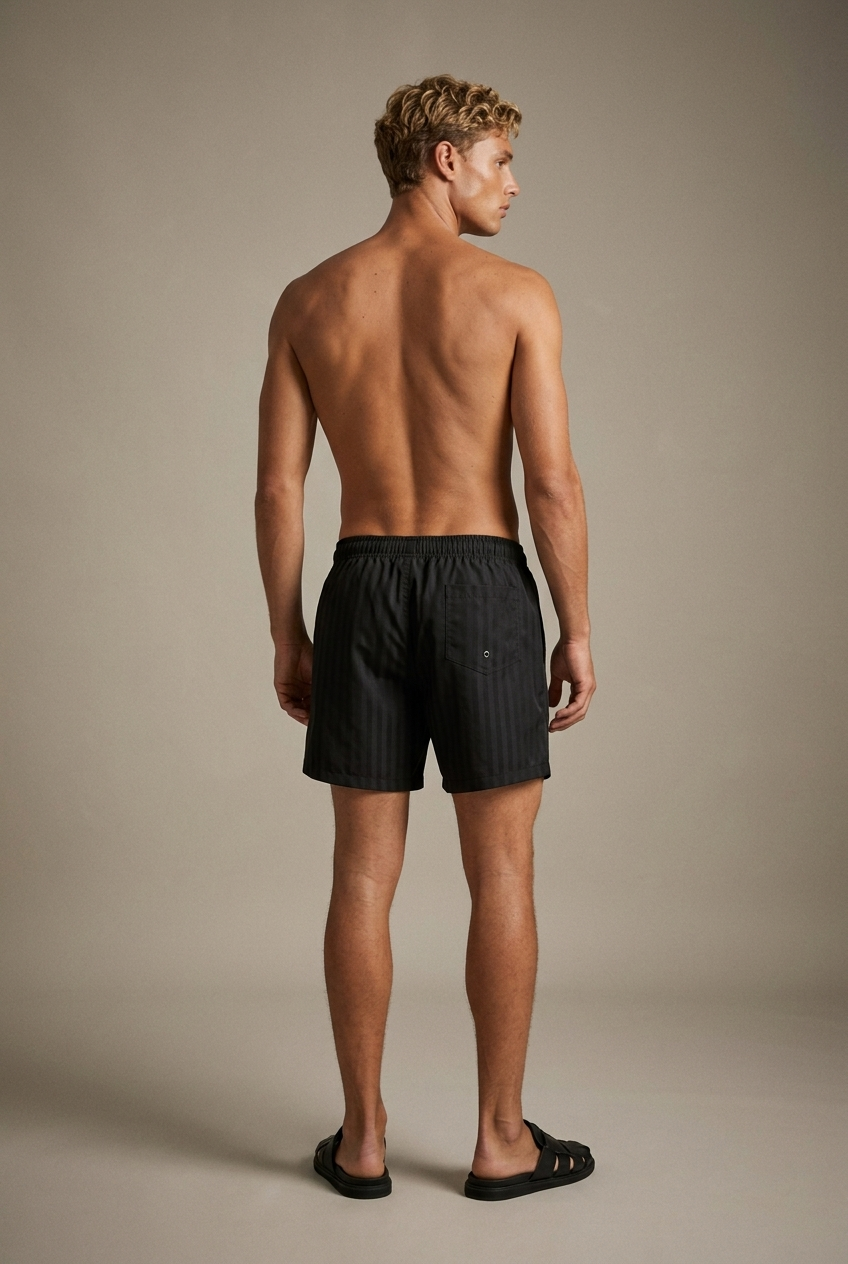 ANU — Swim Shorts, Black — back
