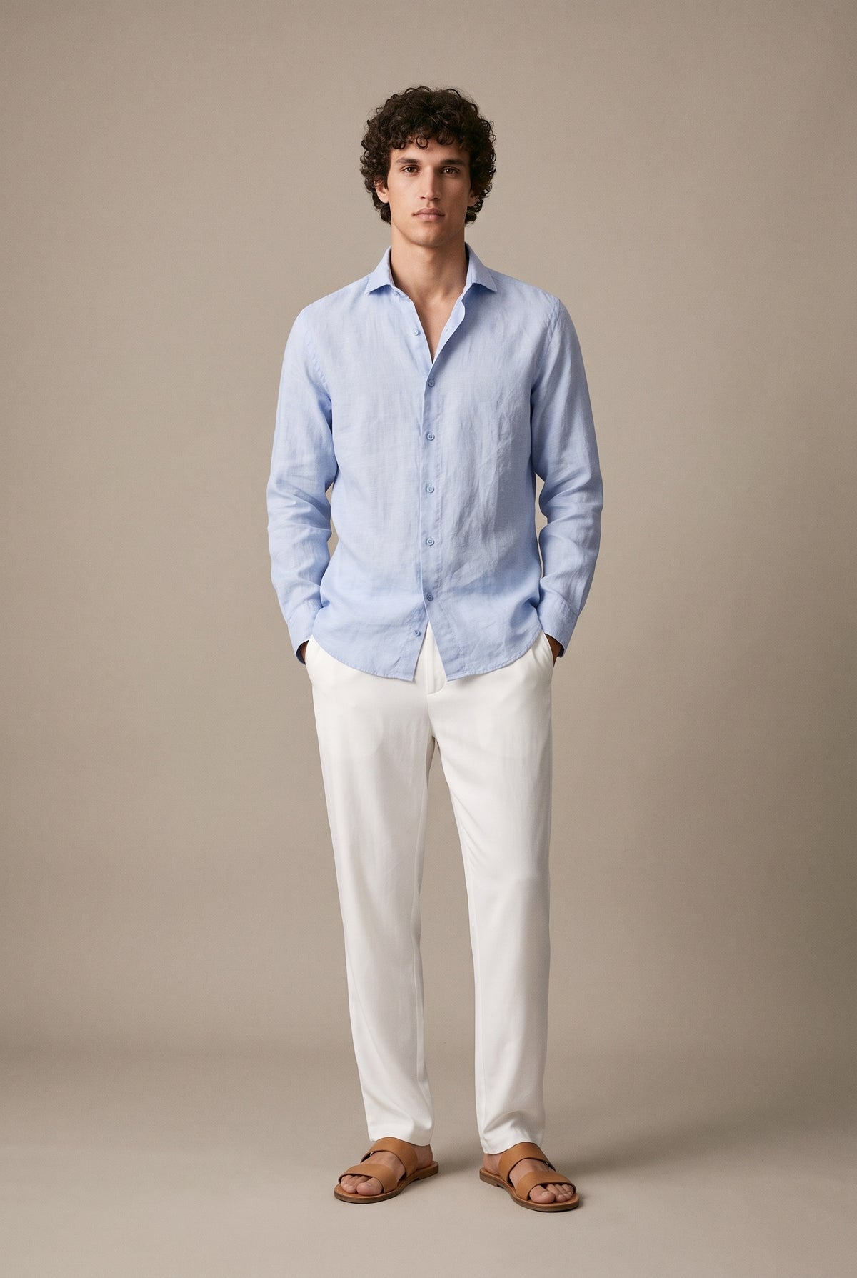 Light linen long sleeve shirt