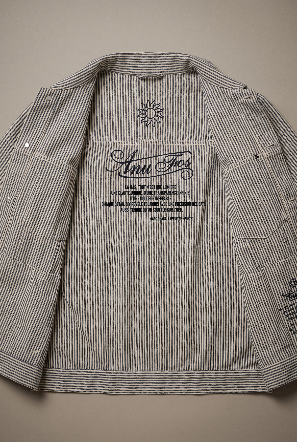 AF-JAC-PORTO — Ticking Stripe Shirt-Jacket — interior print — French